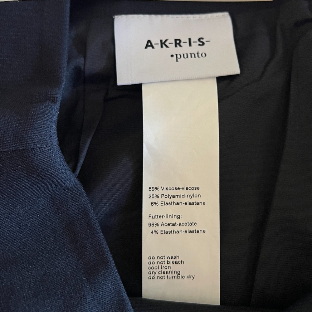 Akris Punto Women's Skirt Navy Blue Ponte‎ Knit Straight Career Business Size 10 - Picture 5 of 5